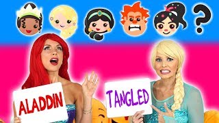 GUESS THE EMOJI MOVIE CHALLENGE ELSA VS ARIEL Is it Tangled or Aladdin Totally TV [upl. by Lucine]