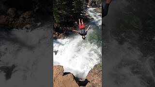 MASSIVE GAINER OFF WATERFALL cliffjumping [upl. by Nirel]