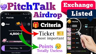 PitchTalk Airdrop  Earn ticket on Pitchtalk  Exchange listed  Airdrop Income Bangla  Pitch talk [upl. by Luo]