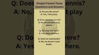 Simple Present Tense Questions and Answers  English Conversation Practice Sentences [upl. by Lierbag]