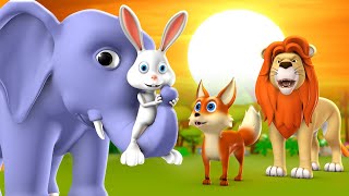 Elephant amp Four Friends 3D Animated English Moral Bedtime Stories for Kids Elephant Animals Tales [upl. by Ecinahc]