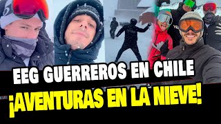 GUERREROS EN CHILE CHICOS SE LANZAN BOLAS DE NIEVE EN VALLE NEVADO [upl. by Noitna54]