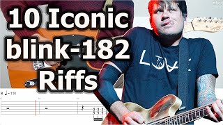 10 Iconic blink182 Riffs  Guitar Tabs Tutorial [upl. by Yeloc]