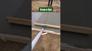 POV of 60’ of sidewalk broomed with the new green bristle broom concrete drilling shorts yt [upl. by Yetty299]