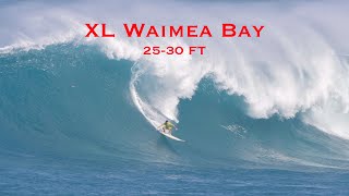 Surfing XL Waimea Bay Raw 4K Biggest swell of the season [upl. by Sternberg55]