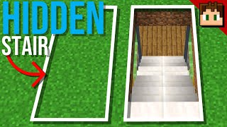 The 2 WIDE HIDDEN STAIRCASE Minecraft Bedrock 121 Tutorial [upl. by Sirahs]