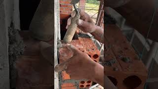 Bricklaying joint column shorts shortsfeed masonry construction [upl. by Vetter]