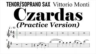 Czardas Tenor Soprano Sax Sheet Music Backing Track Play Along Partitura [upl. by Shana450]