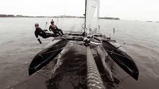 Foiling catamaran BEFOIL 16 CARBON Winter Session Session dHiver BEFOIL 16 CARBON catamaran à foil [upl. by Maribeth]