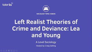 Left Realist Theories of Crime and Deviance  Lea amp Young  A Level Sociology [upl. by Euqinamod]