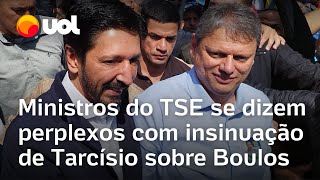 Ministros do TSE se dizem perplexos com insinuação de Tarcísio sobre Boulos [upl. by Adanar]