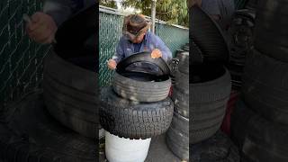 Cutting a used tires asmr [upl. by Eanahc466]