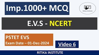 PSTET EVS NCERT Important MCQ  Video 6  1000 MCQ  ਵਾਤਾਵਰਣ ਅਧਿਐਨ  PSTET Exam [upl. by Ilysa]