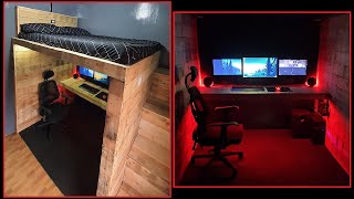 DIY Rustic Style Loft Bed  Gaming Area [upl. by Elery]