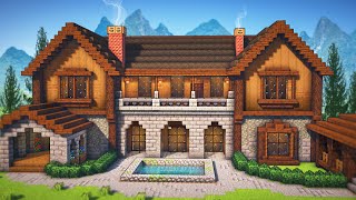 Minecraft How To Build A Wooden Mansion  Tutorial [upl. by Avelin]