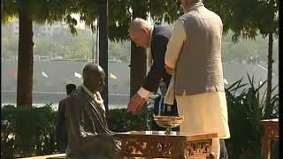 PM Modi and Israeli PM Netanyahu visits Sabarmati Ashram in Ahmedabad Gujarat [upl. by Enamrahs]