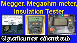 How to use megger megaohm meter IR Insulation resistance tester in Tamil 2020  Gen infopedia [upl. by Aldric]