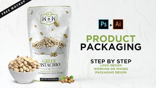 Product Packaging Design in IllustratorPhotoshop  3D Pouch Mockup [upl. by Nrublim]