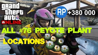 GTA 5 Online All 76 Peyote Plant Locations Complete Guide  Maximize RP 5000 RP Per Plant [upl. by Gunas920]