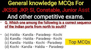 general knowledge MCQs for JKSSB JKP SI Constable Junior Asst and all other competative exams vdo 42 [upl. by Names793]