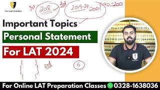 Personal Statement Important Topics for LAT 2024  The Law Channel [upl. by Tonye]