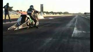 Mike Brüsch on his supertwin topgas Harley drag bike [upl. by Yenmor]