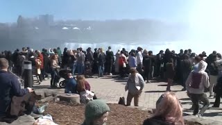 Thousands flock to Niagara to view the total solar eclipse [upl. by Henricks486]