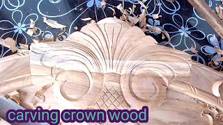 carve wood bed crown wood art wood craft carving [upl. by Philis]