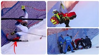 Aleksander Aamodt Kilde airlifted from course after downhill crash at Wengen  Aamodt Kilde Sturz [upl. by Angel]