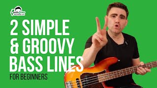 Two Simple amp Groovy Bass Lines For Beginners  With Tabs and Backing Track [upl. by Milda]