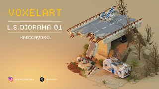 Voxel Art  LSDiorama 01  Magicavoxel Timelapse [upl. by Leahcimdivad]