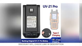 Baofeng Original UV21 Pro V2 High Capacity Liion Battery DC 84V typc charging for Baofeng UV21 P [upl. by Gar]