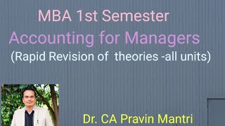 Accounting for Managers MBA 1st semester [upl. by Salomon622]