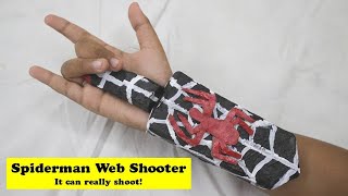 I made SPIDERMAN WEB SHOOTER that really Shoots हिंदी में  Easy DIY Superhero Paper Weapons Craft [upl. by Assiralc]