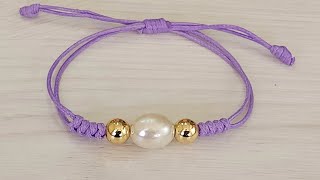 PULSERA HERMOSA FACIL DE HACER PULSERA EN HILOBRACELETS [upl. by Bonar]