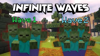 Infinite Zombie Waves in Minecraft PE Tutorial Bedrock Commands [upl. by Brass]