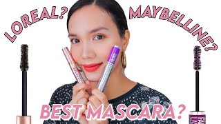 MAYBELLINE FALSIES LASH LIFT MASCARA VS LOREAL LASH PARADISE MASCARA REVIEW  WEAR TEST [upl. by Avehstab]