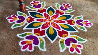 5×3 beautiful rangoli simple design 🙏❤️❤️❤️ [upl. by Regni]