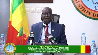 POINT DE PRESSE DU PRESIDENT DE L’AUTORITE INDEPENDANTE DE GESTION DES ELECTIONS AIGE [upl. by Gregory]