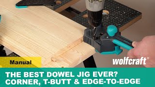 The Best Dowel Jig Ever Corner TButt amp EdgeToEdge Connections [upl. by Imerej]