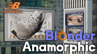 Blender NewBalance 574 Sneakers Anamorphic Video newbalance anamorphic leveldesign animation [upl. by Meg429]