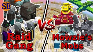 RAID GANG vs MOWZIES MOBS bosses  Minecraft Mobs Battle [upl. by Burt594]