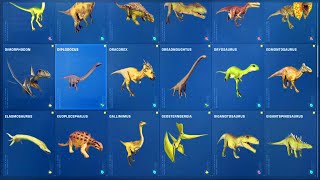 Jurassic World Evolution 2  ALL ORIGINAL DINOSAURS LIST [upl. by Evars]