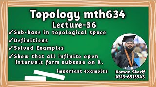 subbase in topological space  mth634 short lectures  msc topology lectures in hindi [upl. by Inalej280]