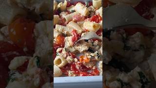 Easy weekday dinner idea ✨ The viral baked feta pasta 🤍 healthyrecipes pasta ta [upl. by Anerdna]