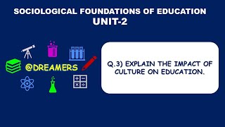 8UNIT2SOCIOLOGICAL FOUNDATIONS OF EDUCATION [upl. by Refenej]