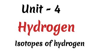 Isotopes of hydrogen  Hydrogen  Unit  4  TN class 11 chemistry  in Tamil [upl. by Nedla]