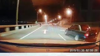 Dashcam captures Penang Bridge car crash [upl. by Aneret501]