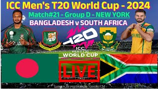 BANGLADESH v SOUTH AFRICA  GROUP D  MATCH21  NASSAU STADIUM NEW YORKBAN v SA T20ILIVE SCORE [upl. by Ahsinev]