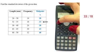 STANDARD DEVIATION FOR GROUPED DATA USING calculator CASIO fx 570MS [upl. by Nivets]